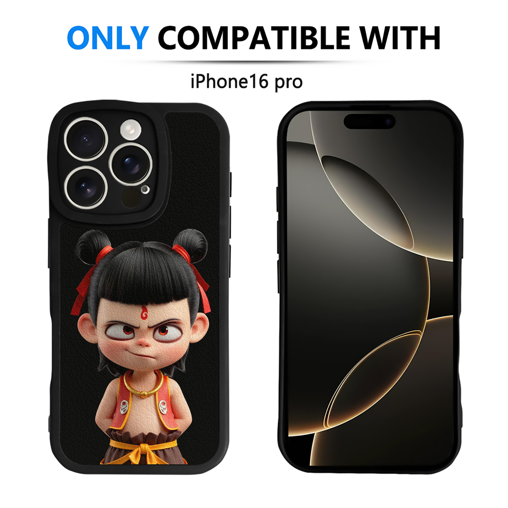 （画像用） Ne Zha 2 ナタ 魔童の大暴れ 【iPhone 16シリーズ対応】シリコンスマホケース（レザー調） 材質：シリコン